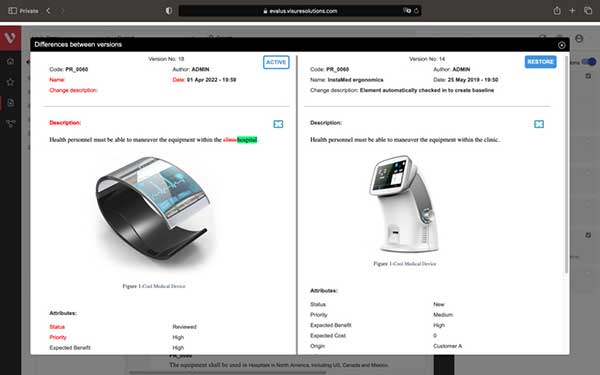 Visure Requirements Versioning